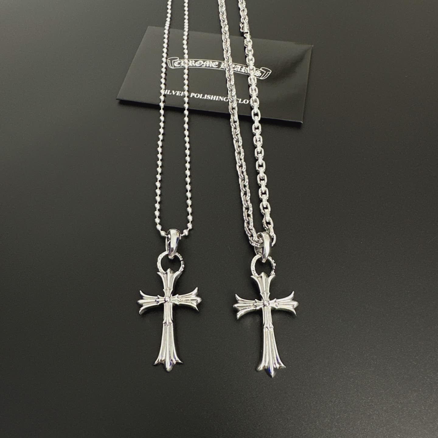 Chrome Hearts Silver Cross Pendant Necklace